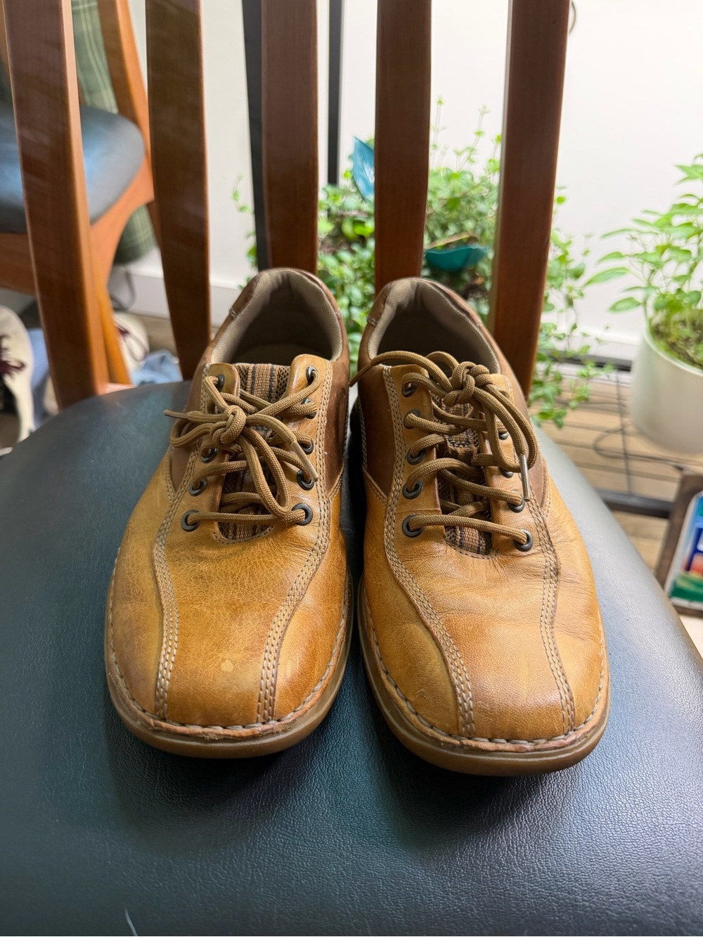 Rockport Men's Caramel Tan Leather Lace-Up Loafers Shoes - Picture 4 of 13